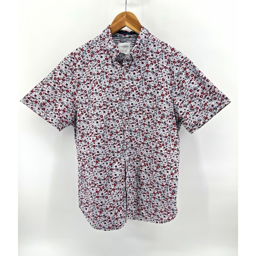 Denim & Flower Ricky Singh Men's L Floral Cotton Button-Down Shirt